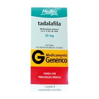 Tadalafila 20mg C/4cpr Medley